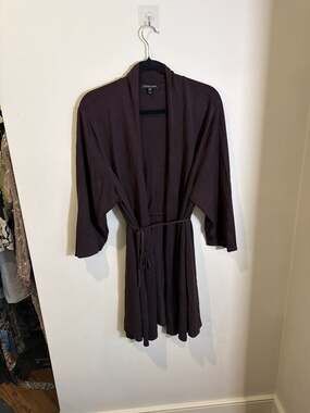 Eileen Fisher Woman Silk Viscose Knit Belted Cardigan brown size 2X